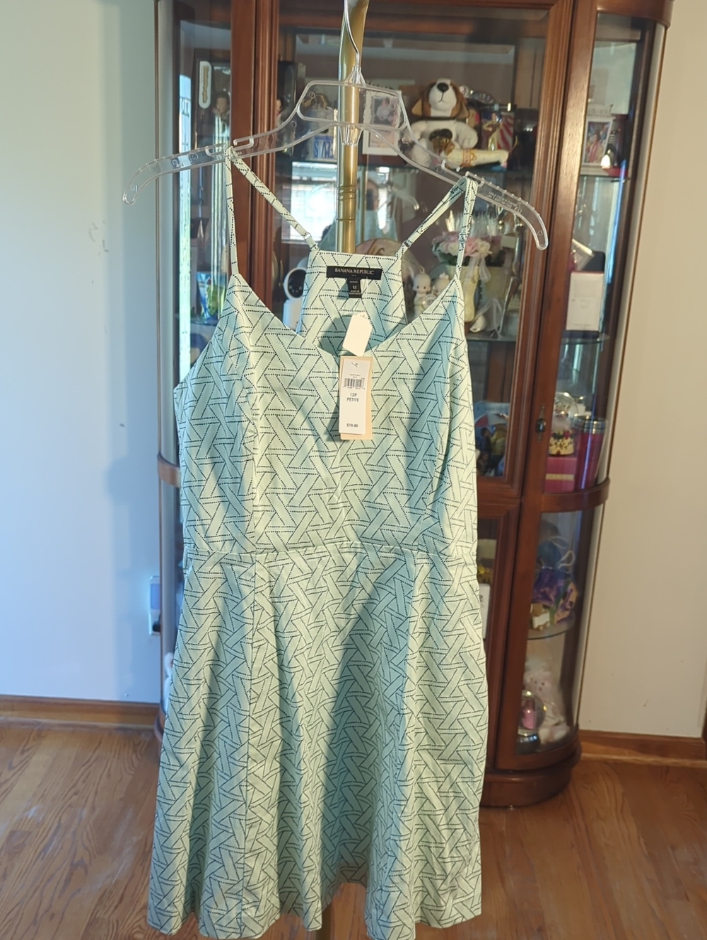 Banana Republic Light Blue Geometric Mini Dress